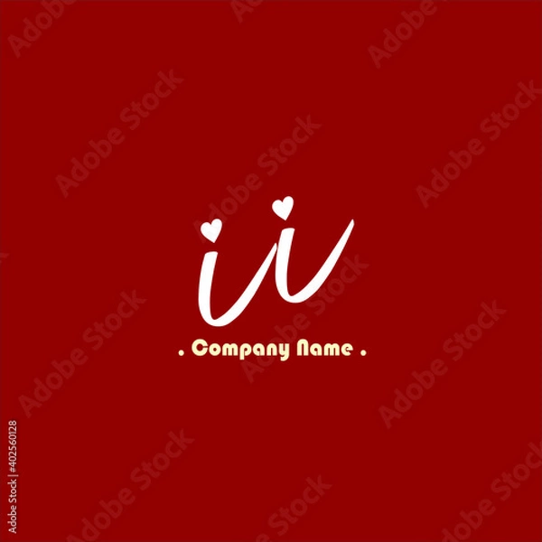 Fototapeta I I II Initial handwriting or handwritten logo for identity