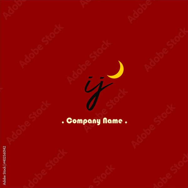 Fototapeta I J IJ Initial handwriting or handwritten logo for identity