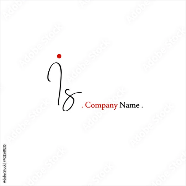Fototapeta I S IS Initial handwriting or handwritten logo for identity
