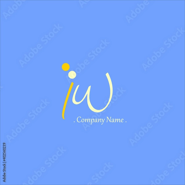 Fototapeta I W IW Initial handwriting or handwritten logo for identity