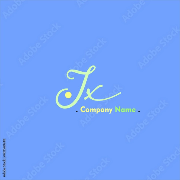 Fototapeta I X IX Initial handwriting or handwritten logo for identity