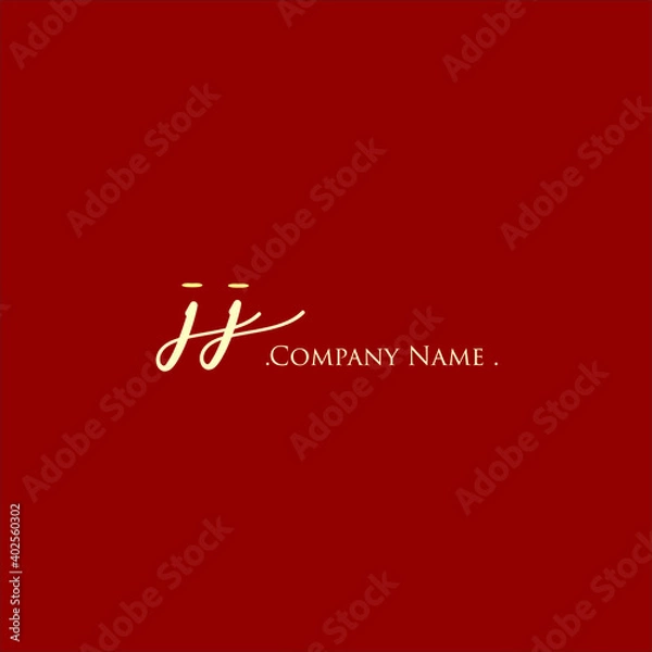 Fototapeta J J JJ Initial handwriting or handwritten logo for identity