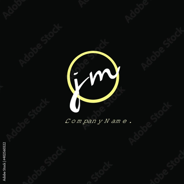 Fototapeta J M JM Initial handwriting or handwritten logo for identity