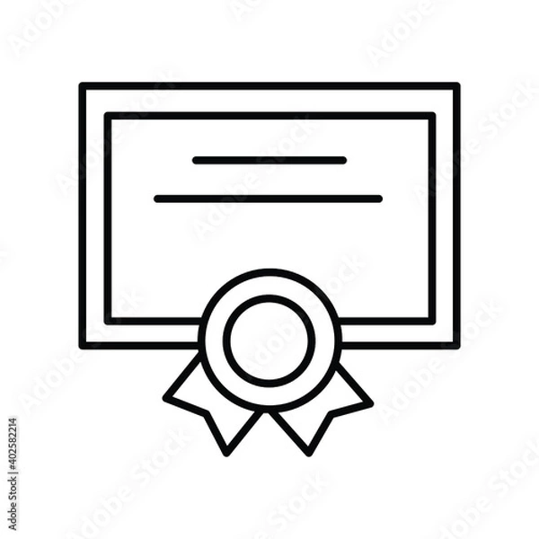 Fototapeta Illustration of a certificate diploma document line icon