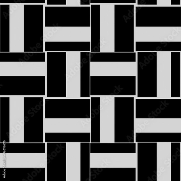 Fototapeta Black and white texture. Abstract seamless geometric pattern.
