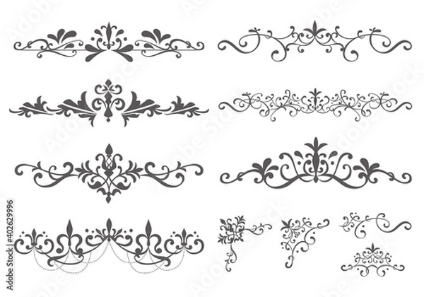 Obraz エレガントな飾り罫のセット