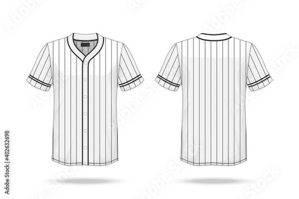 Obraz Specification Baseball T Shirt Mockup  isolated on white background , Blank space on the shirt for the design and placing elements or text on the shirt , blank for printing , vector illustration