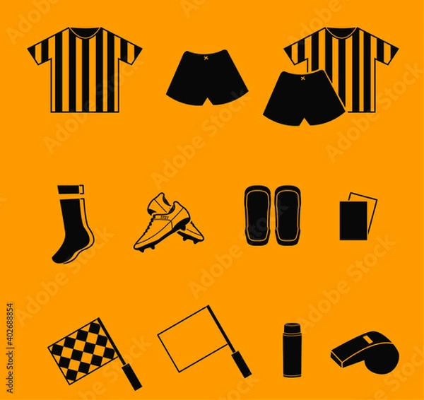 Fototapeta football kit set can be used for icons, clip art. vector art, pop art.