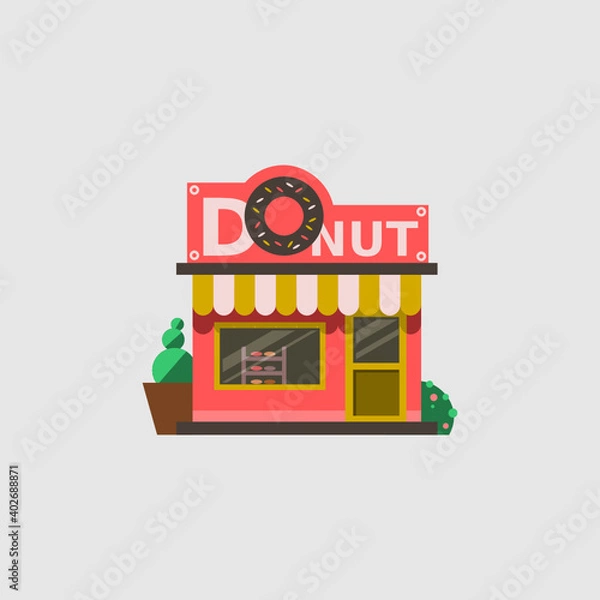 Fototapeta Donut Store modern flat art