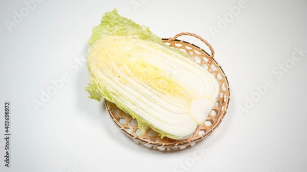 Fototapeta ざるにのっている白菜