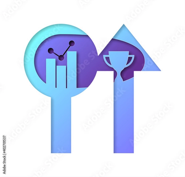 Obraz Vector analytics in paper art style