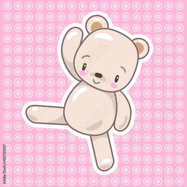 Obraz cute cartoon teddy bear dancing
