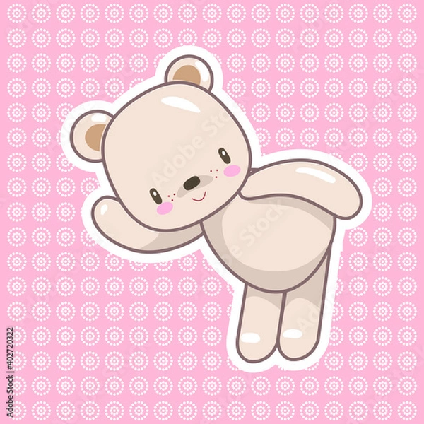 Obraz cute cartoon teddy bear dancing