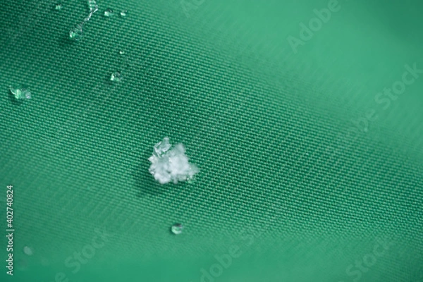 Fototapeta Textile textures with water drops and snow macro abstract