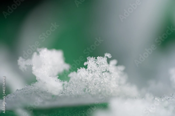 Fototapeta Textile textures with water drops and snow macro abstract