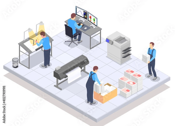 Fototapeta Print Service Isometric Composition