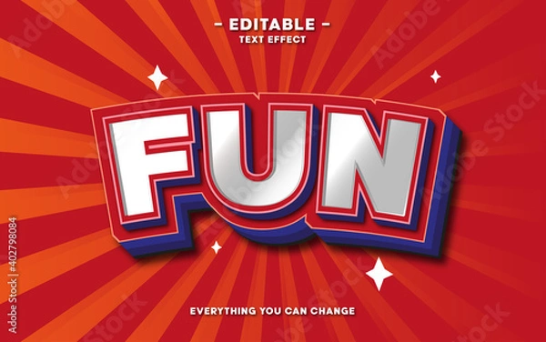 Obraz text effect editable, fun style