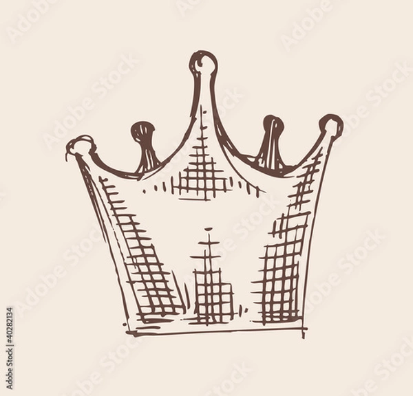 Obraz Hand drawn vector crown illustration