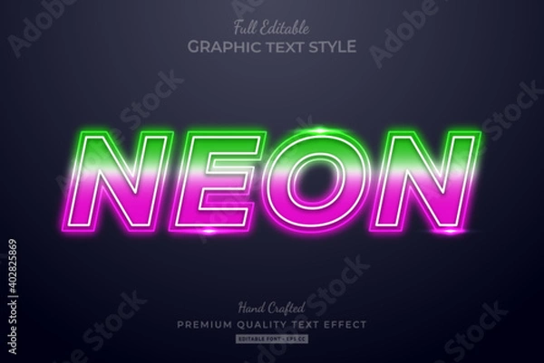Fototapeta Gradient Neon Editable Text Effect Font Style