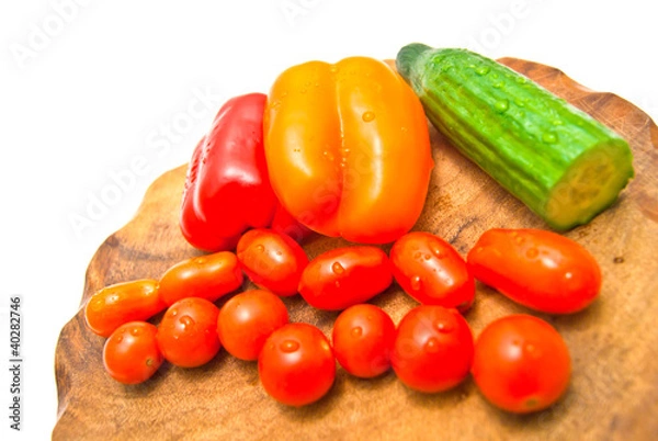 Obraz different vegetables on a cutting board close-up