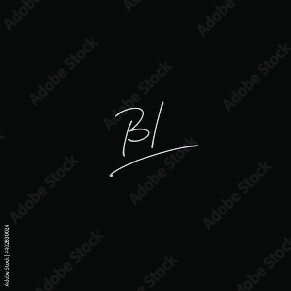 Obraz BI initial handwriting black background