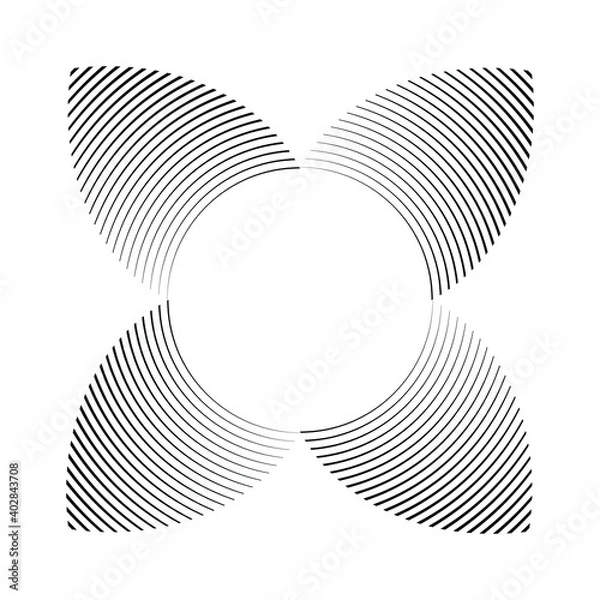 Fototapeta Lines in Circle Form . Spiral Vector Illustration .Technology round. Wave Logo . Design element . Abstract Geometric shape .