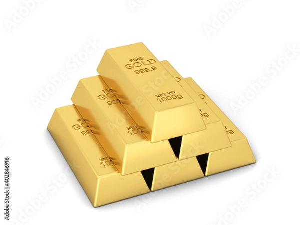 Obraz Stack of golden ingots