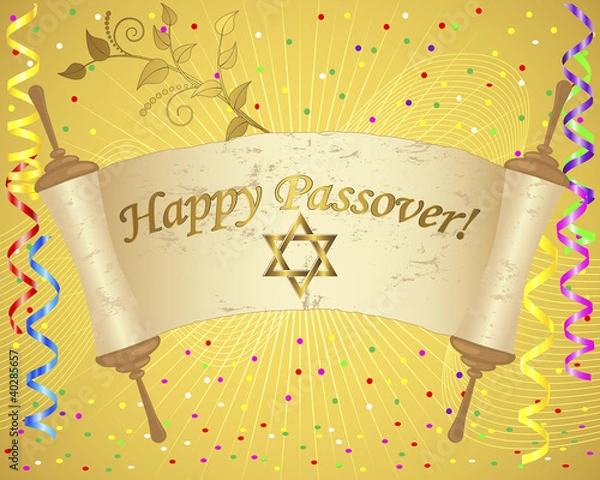 Obraz Holiday background of jewish passover.