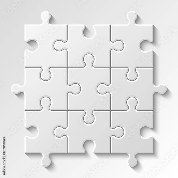 Fototapeta Puzzle piece business presentation. Circle infograph. Step process diagram. Section compare banner.