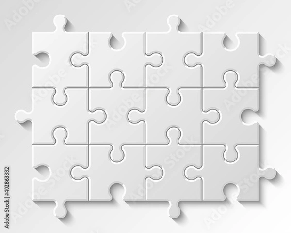 Fototapeta Puzzle piece business presentation. Circle infograph. Step process diagram. Section compare banner.