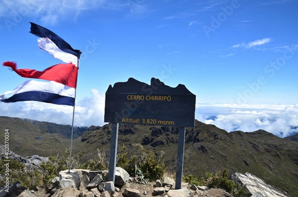 Obraz Auf dem Gipfel des Cerro Chirripo, dem höchsten Berg Costa Ricas.