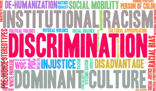 Obraz Discrimination Word Cloud on a white background. 
