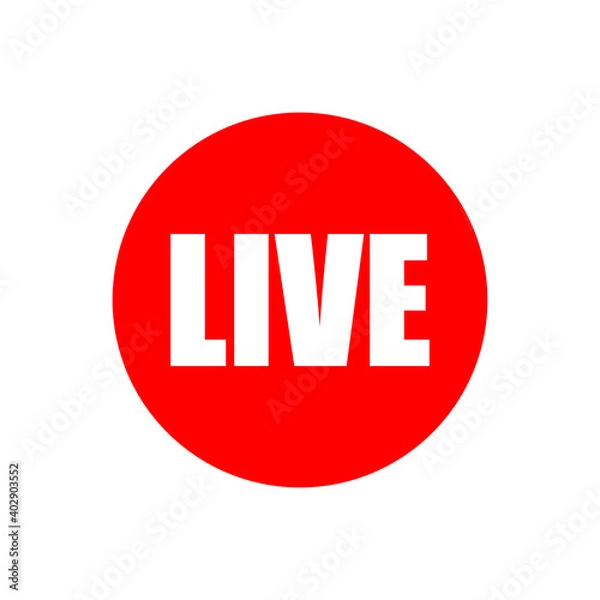 Obraz Live streaming red outline icon isolated. Symbol, logo illustration for mobile concept, web design and games.