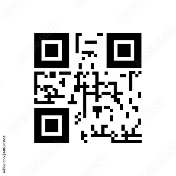 Obraz Qr code outline icon. Symbol, logo illustration for mobile concept and web design.