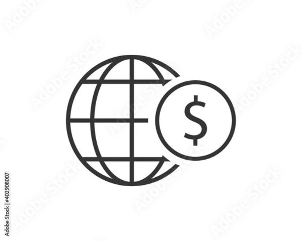 Fototapeta Global Investment Line Icon vector
