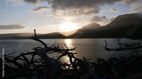 Obraz sunset over the lake