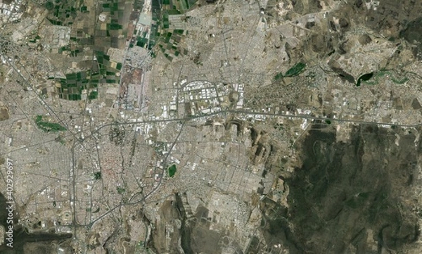 Obraz Satellite top view texture over Mexico