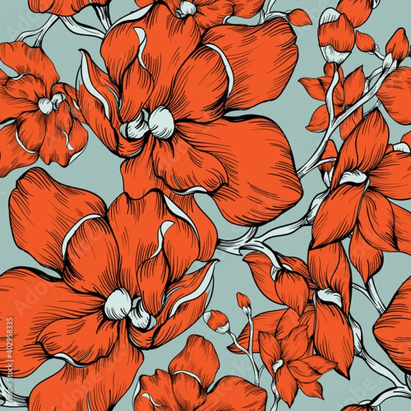 Obraz Beautiful seamless floral pattern background.
