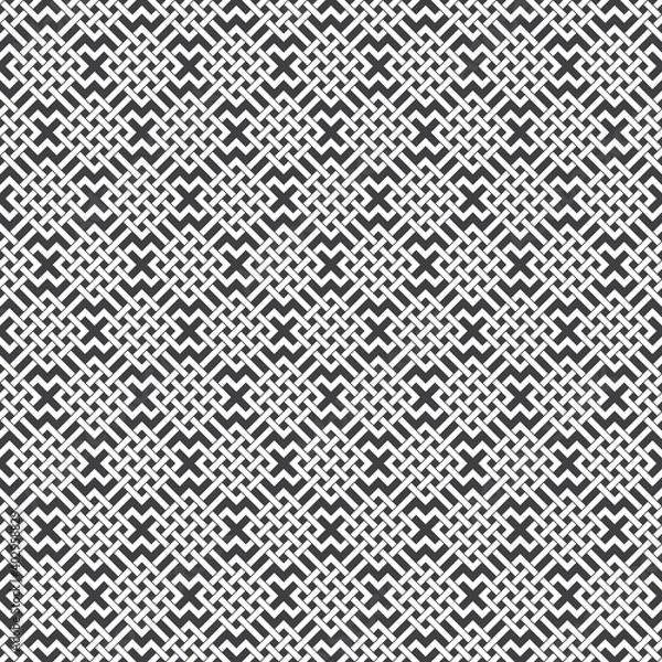 Fototapeta Abstract seamless pattern of tangled lines. Swatch of white lines on a black background.