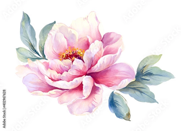 Obraz Flowers watercolor illustration. Manual composition.Design for cover, fabric, textile, wrapping paper .