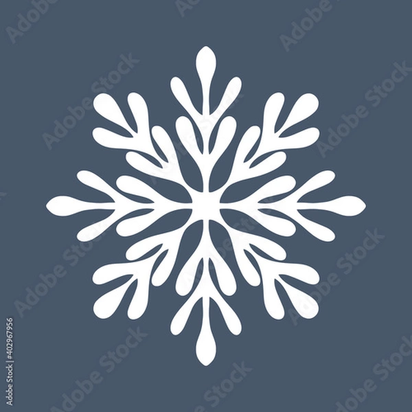 Fototapeta Snowflake icon. Christmas and winter emblem. Stencil, scantling design. Vector stock illustration. EPS 10
