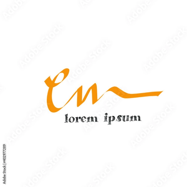 Fototapeta EW e w Initial handwriting creative fashion elegant design logo Sign Symbol template vector icon