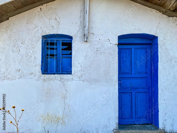 Obraz blue Window Door gate old style art