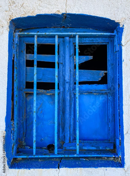 Obraz blue Window Door gate old style art