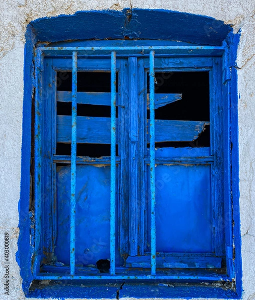 Obraz blue Window Door gate old style art