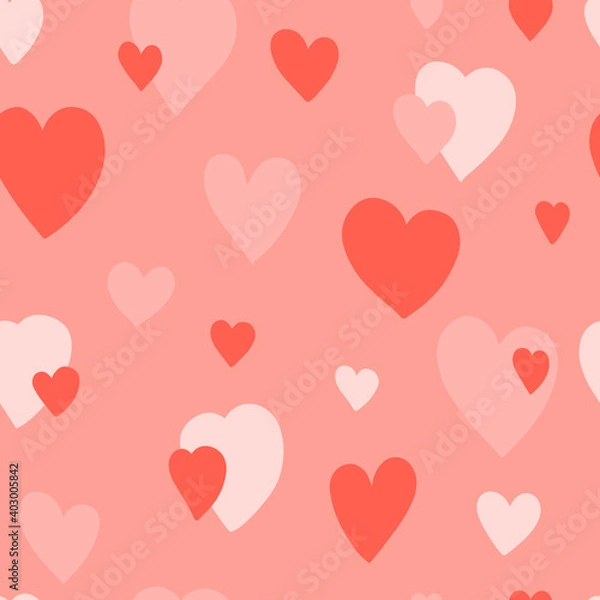 Fototapeta Seamless heart pattern. Repetitive hand draw illustration. Great for Valentine's Day postcard, wedding designs.