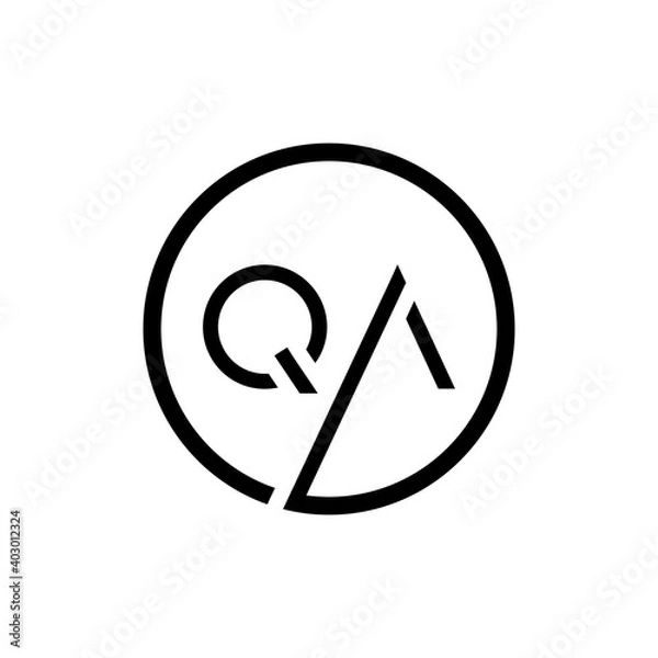 Fototapeta Initial Circle Letter QA Logo Design Vector Template. QA Letter Logo Design