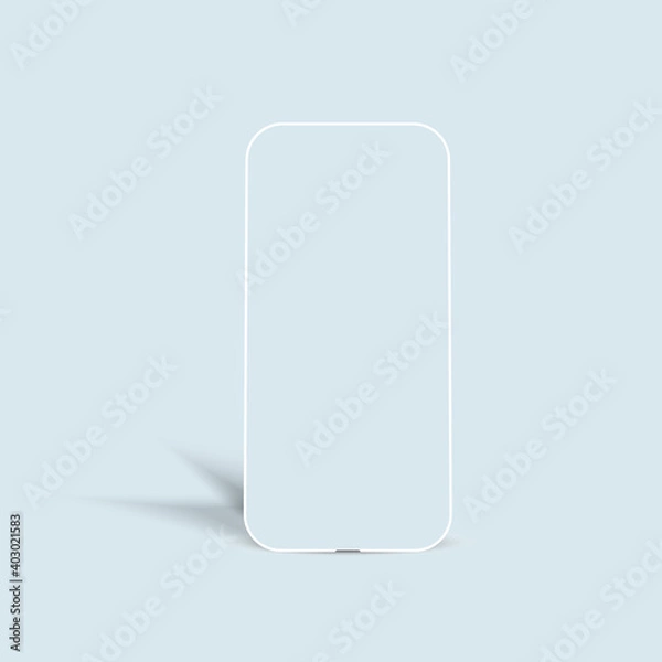 Obraz Vector mock up of white mobile phone.