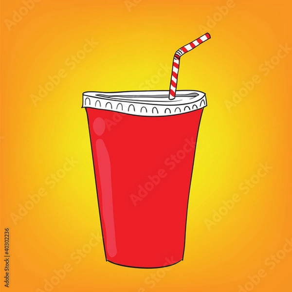 Obraz Soft drink hand drawn vector illustration