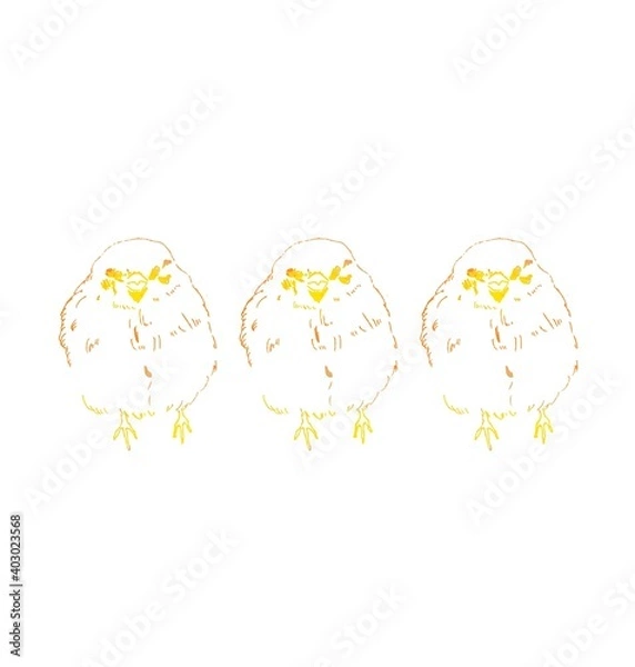 Obraz Three Tree Sparrows Orange ver